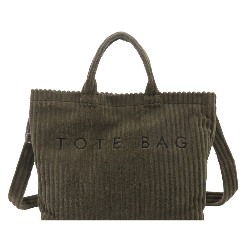 Corduroy Shoulder Crossbody Bag