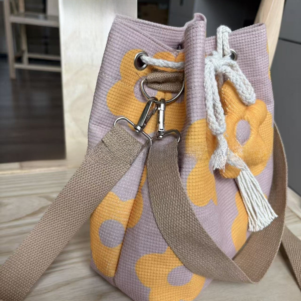 Hand-Crocheted Floral Tote Bag