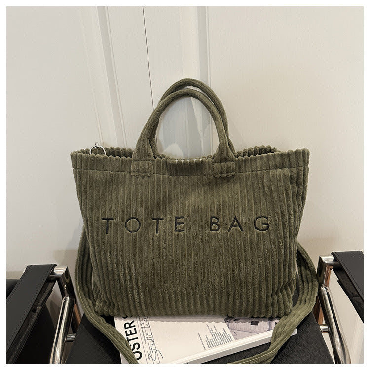Corduroy Shoulder Crossbody Bag