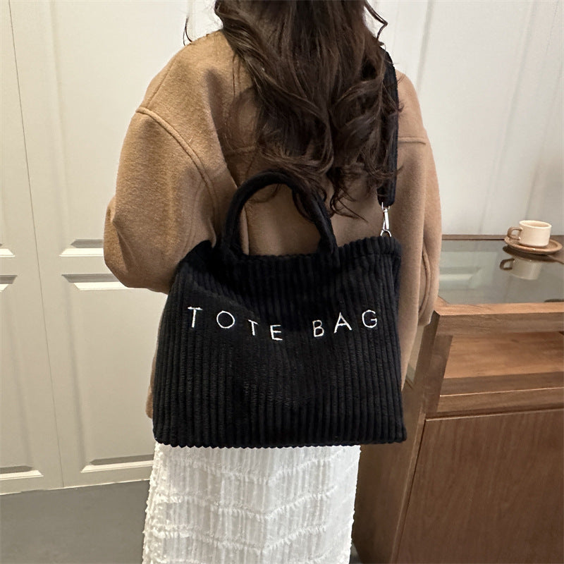 Corduroy Shoulder Crossbody Bag